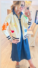 Cream Motif Knit Cardigan