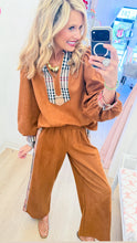 Camel Suede Contrast Stripe Set