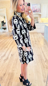 Ivy Jane Black Power Flower Knit Dress