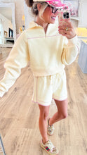 Cream and Pink Fleece French Terry Short Set