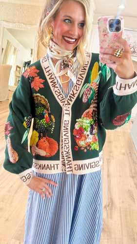 Queen of Sparkle Thanksgiving Cardigan