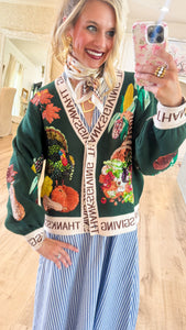 Queen of Sparkle Thanksgiving Cardigan