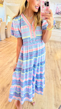 THML Blue Multicolor Midi Dress