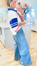Red and Blue Stripe Polo Top