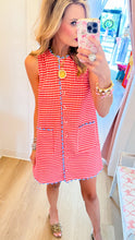 Red Gingham Contrast Trim Dress