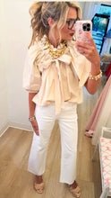 Cream Ruffle Detail Top
