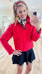 Red Scallop Tweed Jacket