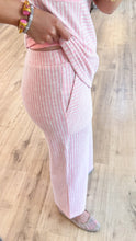 Pink and White Striped Pant Set