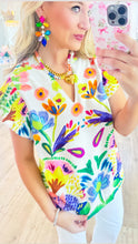 Green Mix Garden Print Top