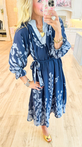 Midnight Mix Long Sleeve Midi Dress