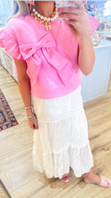 Off White Ruffle Eyelet Maxi Skirt
