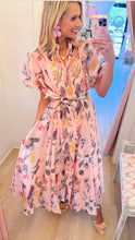 Pink Botanical Midi Shirtdress