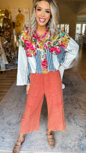 Floral and Striped Button Down Jacket