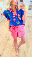 Blue Floral Print Top