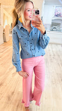 Rose Straight Leg Ruffle Hem Pants