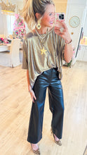 Black Faux Leather Wide Leg Pants
