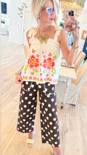 THML Beige Floral Embroidered Tank