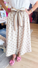 Natural Polka Dot Flare Maxi Skirt