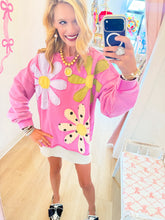 Dragon Fruit Floral Patchwork Pullover