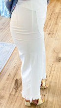 White Ruffle Hem Pants