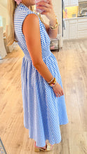 Blue Gingham Maxi Dress