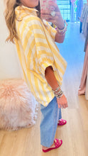 Yellow Stripe Button Down Top