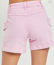 Pink Acid Wash Cargo Short
