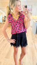 Hot Pink Leopard Print Bow Top