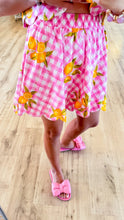 Pink Gingham Lemon Scallop Mini Skort Set