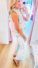Pink Checkered Mint Stripe Pant Set