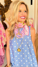 Blue and White Polka Dot Lace Hem Midi Dress