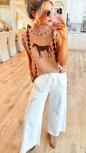 THML Brown Horse Knit Vest