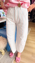 Pink and Blue Stripe Barrel Jeans