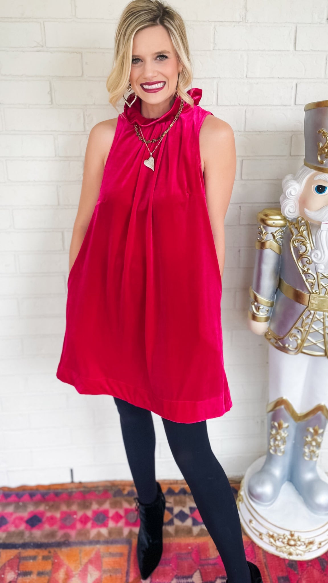 Raspberry velvet dress new arrivals