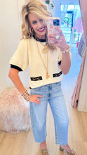 Cream Contrast Horse Bit Top