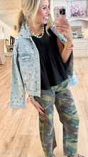 Light Denim Multi Colored Stone Jacket