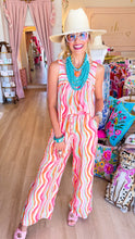 Cream Multi Wavy Stripe Pant Set