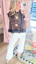 Sleeveless Leopard Pleated Top