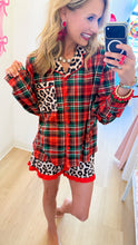 RESTOCK Leopard Plaid Ruffle Pajamas