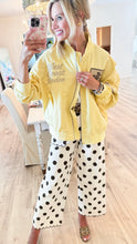 Butter Yellow Vintage Western Bomber Jacket