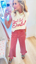 Rust Gingham Ruffle Hem Pants