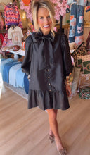 Black Metallic Bow Mini Dress