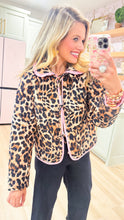 Leopard Print Quilted Pink Contrast Jacket