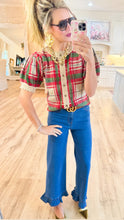 Denim Solid Ruffle Hem Pants