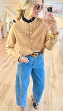 THML Beige Contrast Cardigan