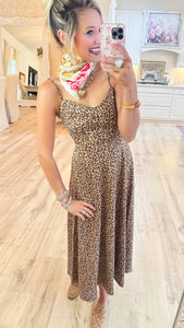 Leopard Suede Midi Dress