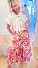 Fuchsia Multi Floral Print Wide Leg Pants