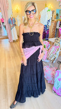 Black Eyelet Tiered Maxi Dress