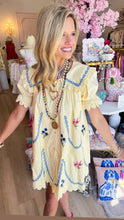 Lemon Floral Embroidered Mini Dress