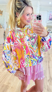 Queen of Sparkle Multi Color Tiger Sweatshirt